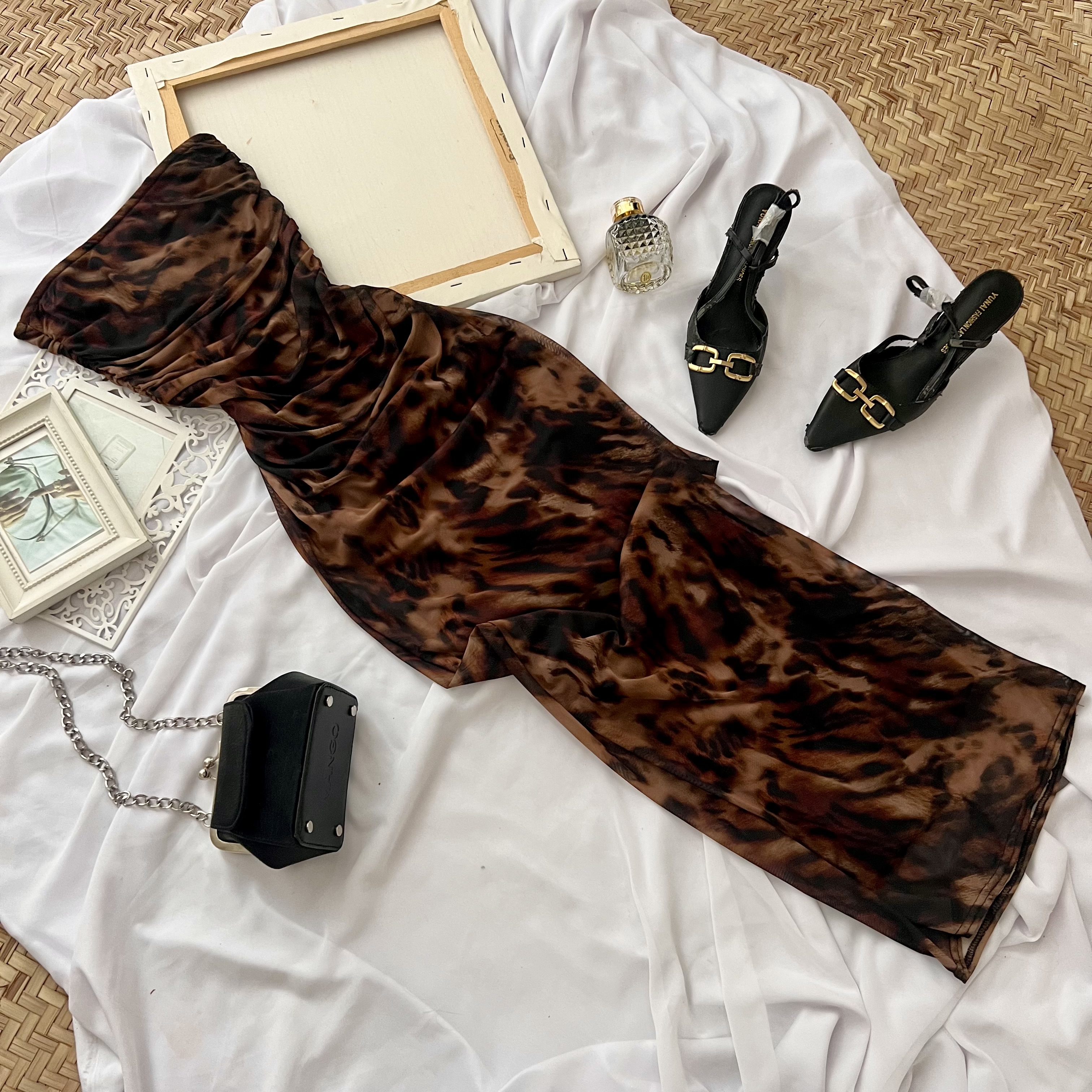 پیراهن پلنگی Boho کد2690