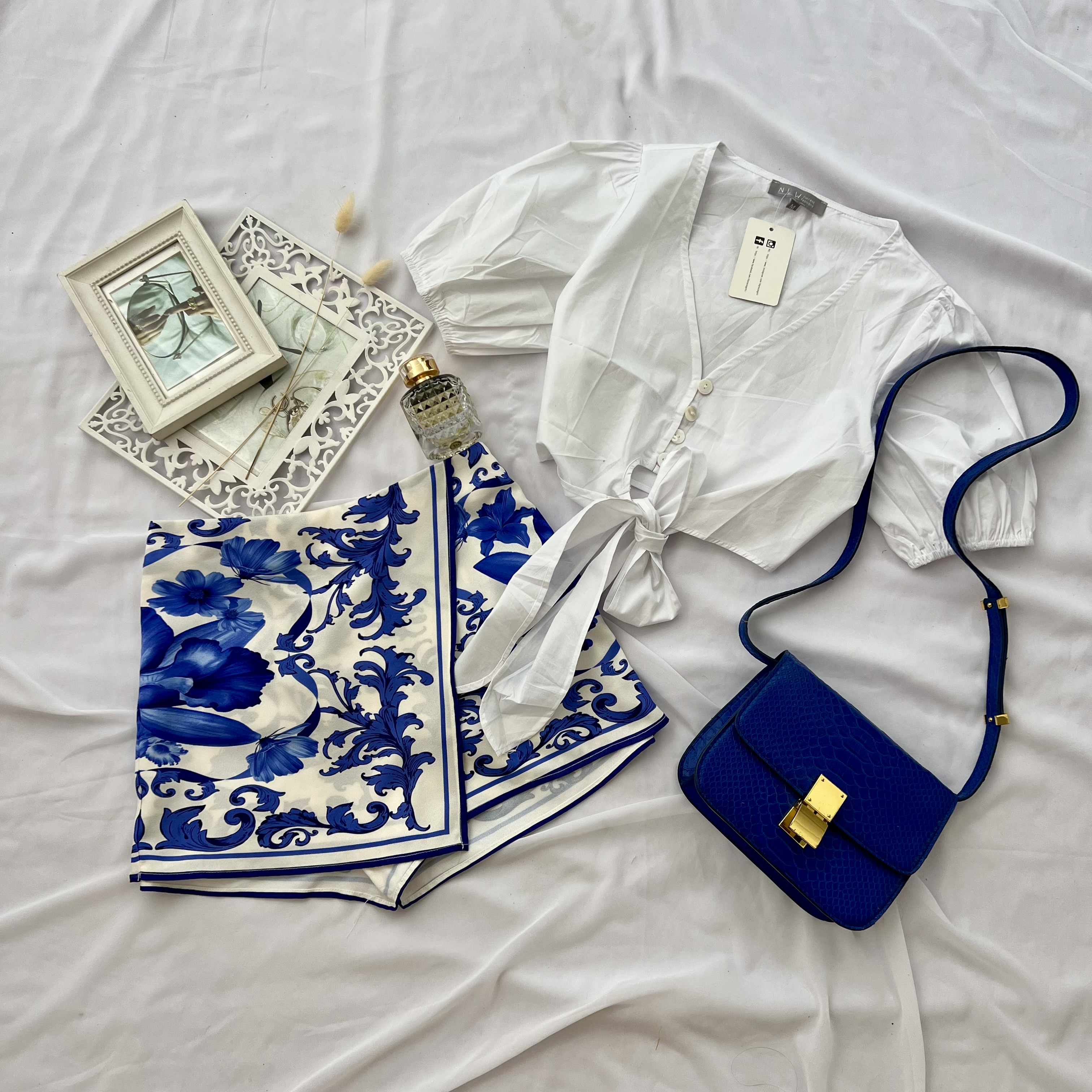 دامن شلوارکی آبی کد2710