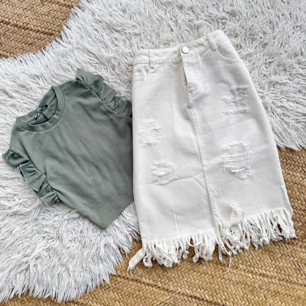 دامن لی سفید کدمحصول 2266