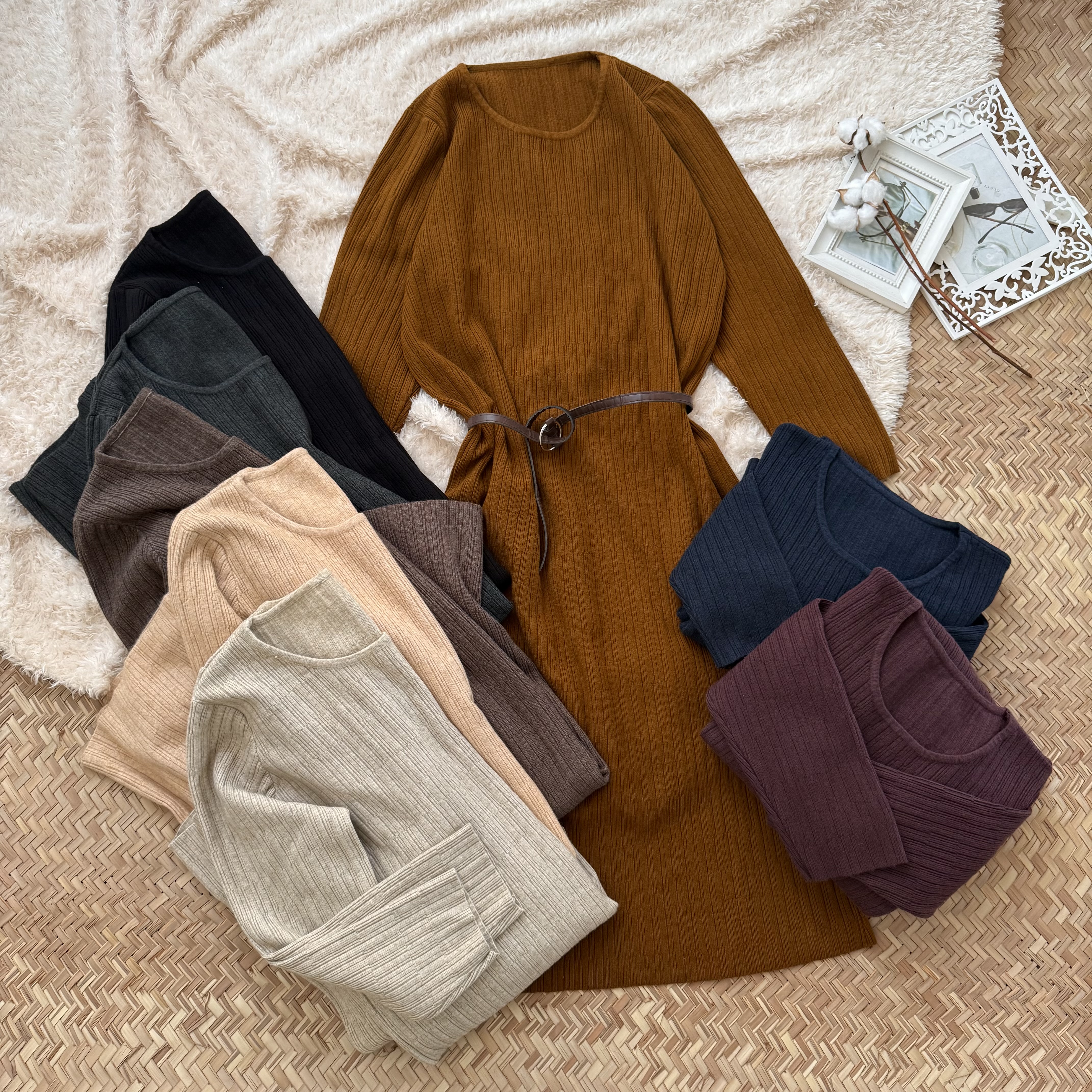 پیراهن بافت بلند💚🖤 کدمحصول 2297